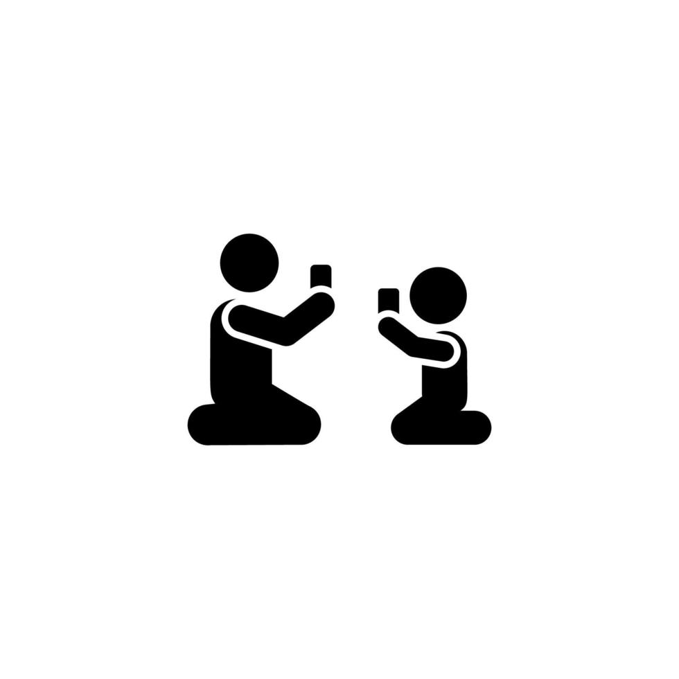 Phone, child, father, play, game vector icon
