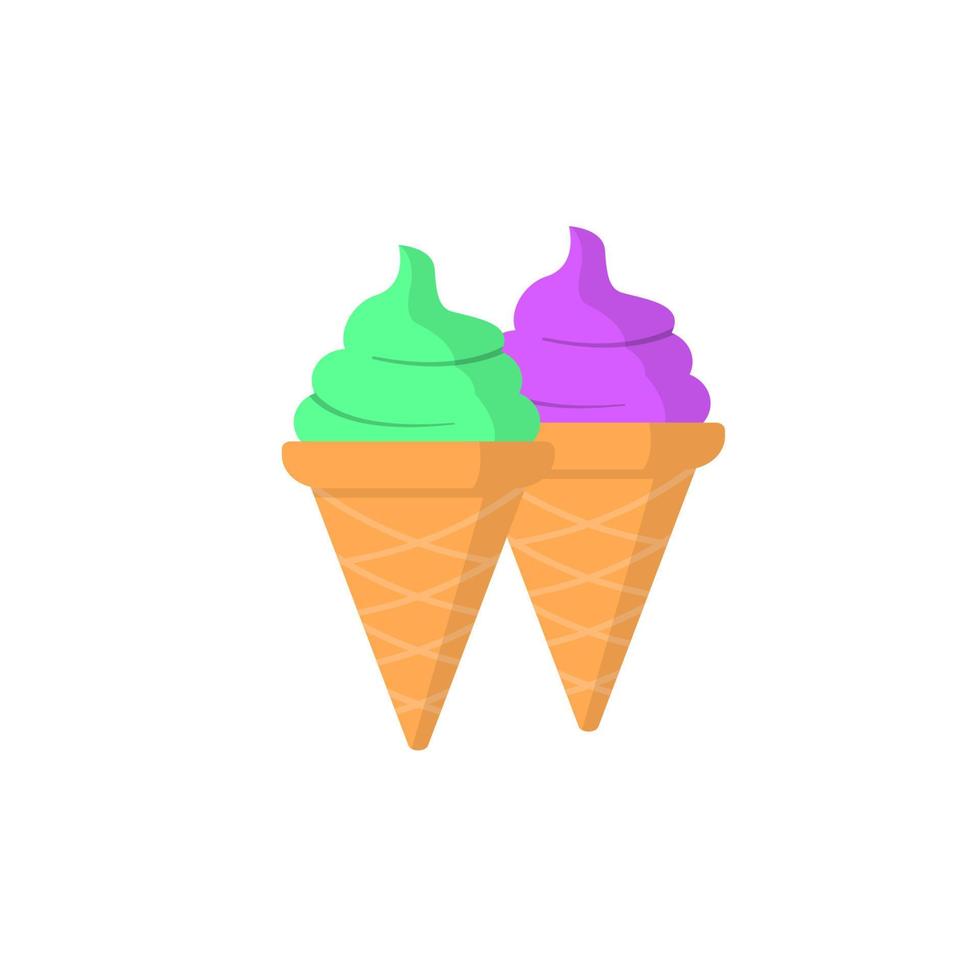 Ice cream horn color vector icon