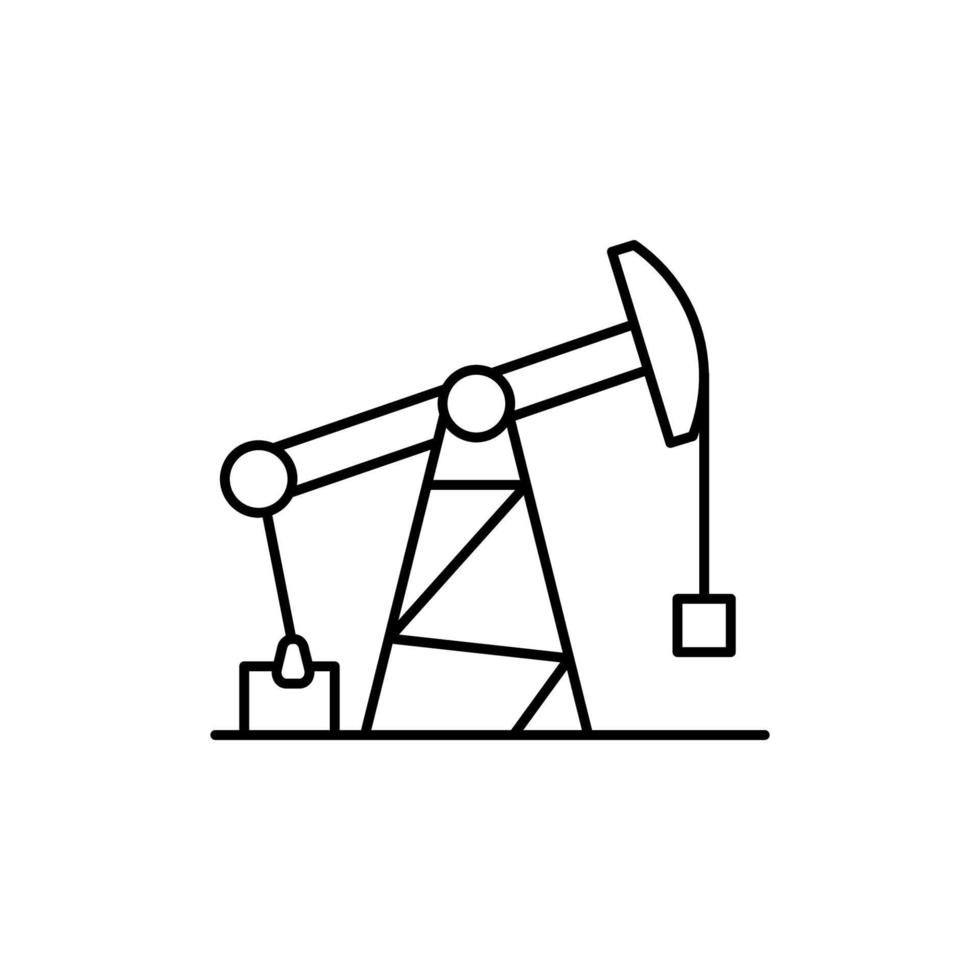 Pump jack, energy vector icon