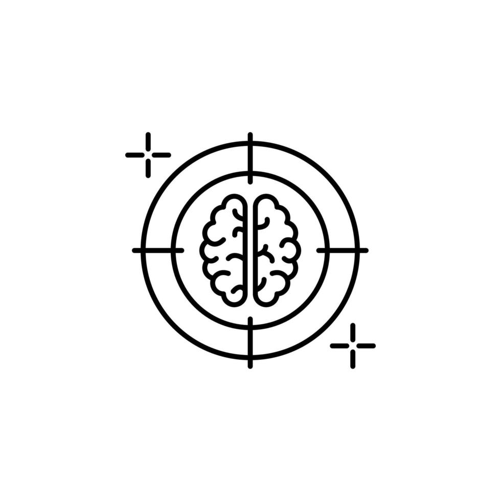 Target brain vector icon