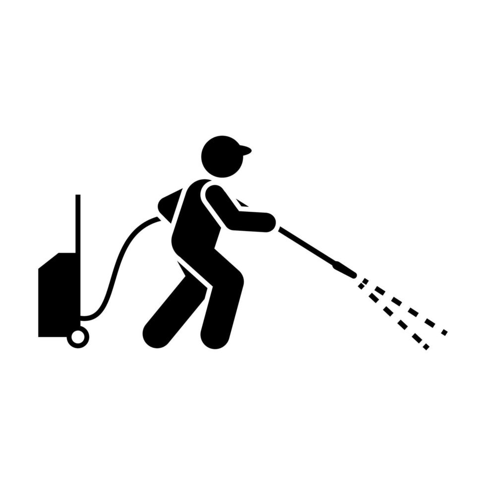 Cleaner, jet, tool, man vector icon