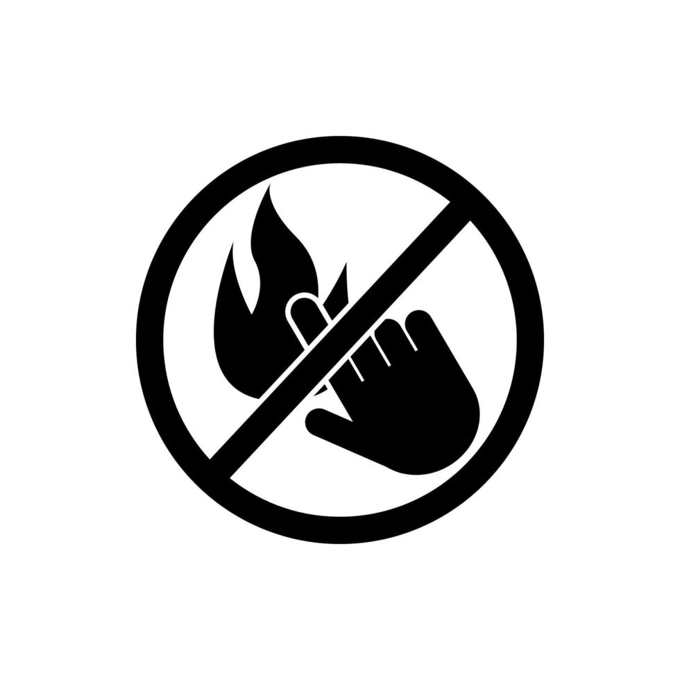 don't touch fire vector icon