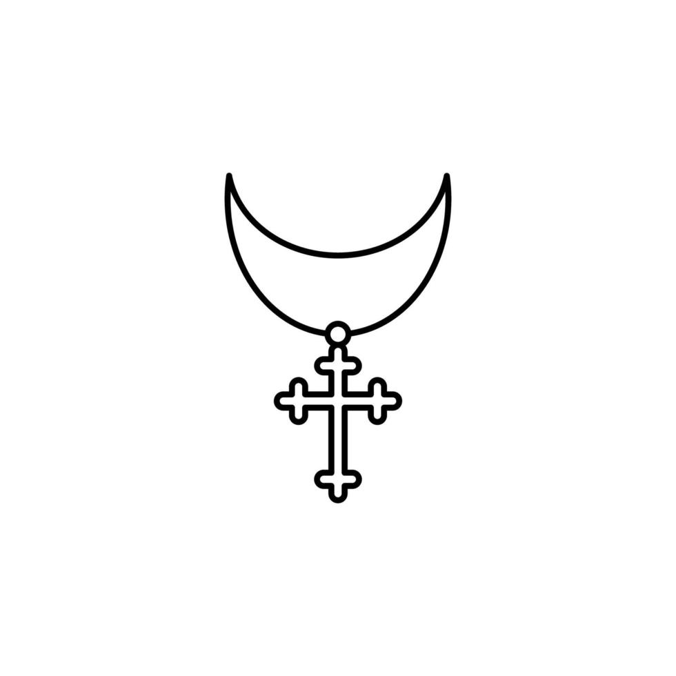 Cross, necklace, Christianity vector icon