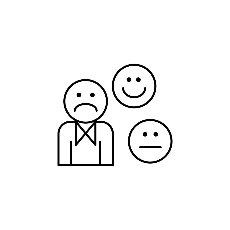 Man smile sadness happy vector icon