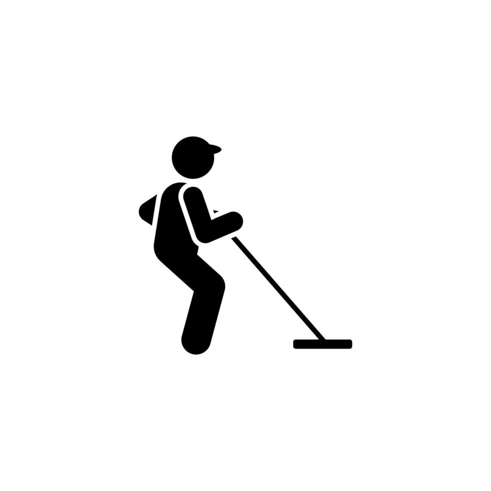 limpiador, piso, Lavado vector icono