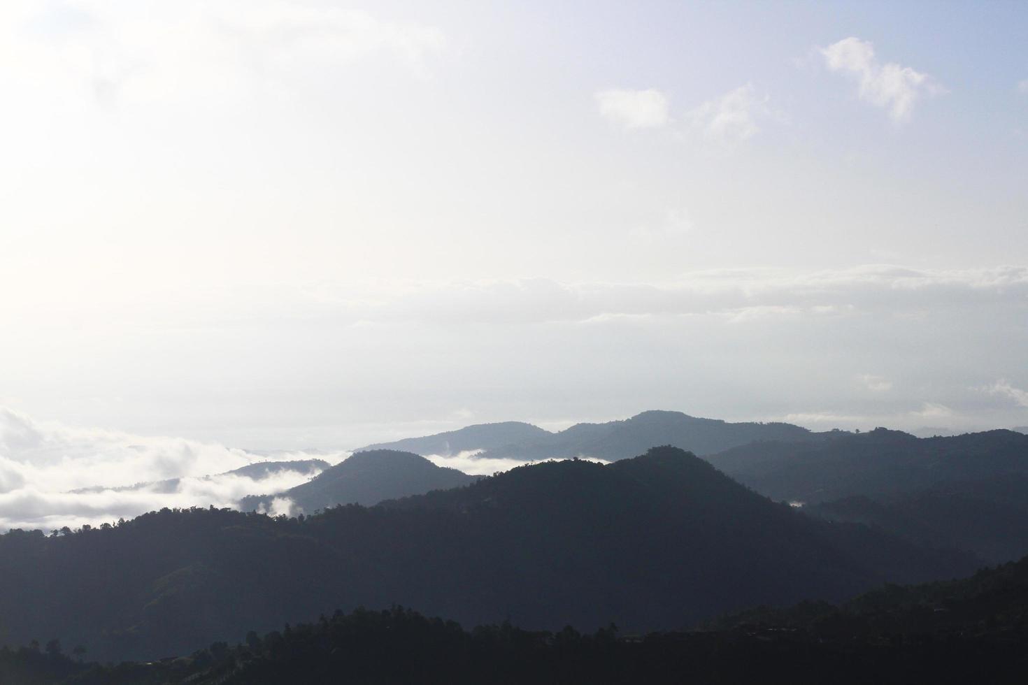 niebla en el Mañana amanecer en el selva montaña paisaje en Tailandia foto