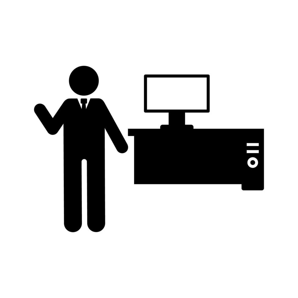 Businessman office vector icon