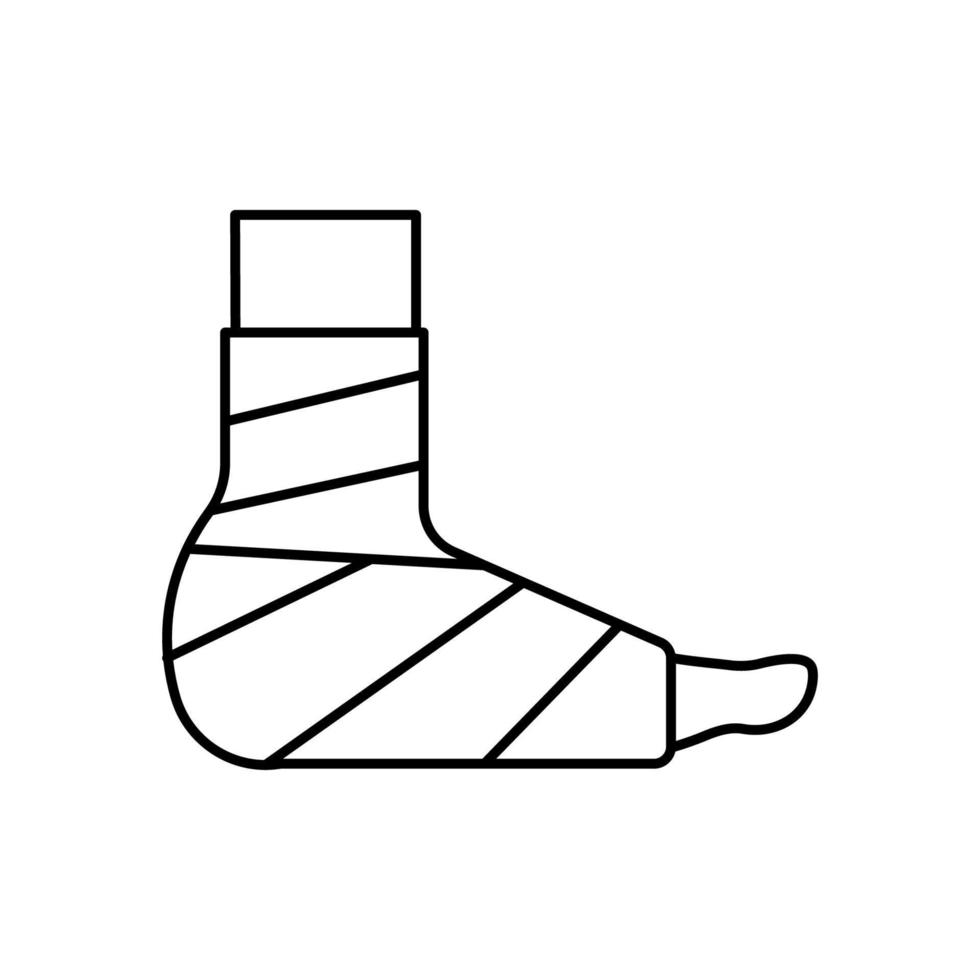 Bandage foot gypsum leg vector icon
