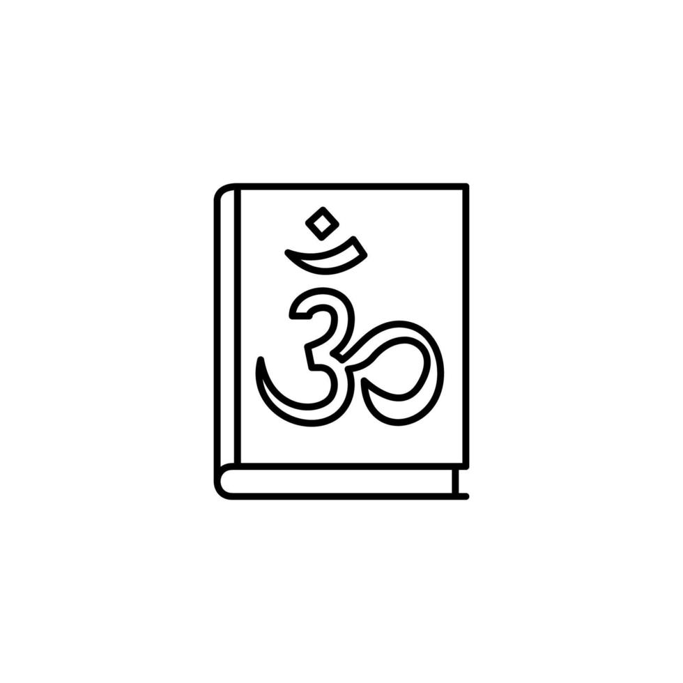 Hinduism, book, holy vector icon