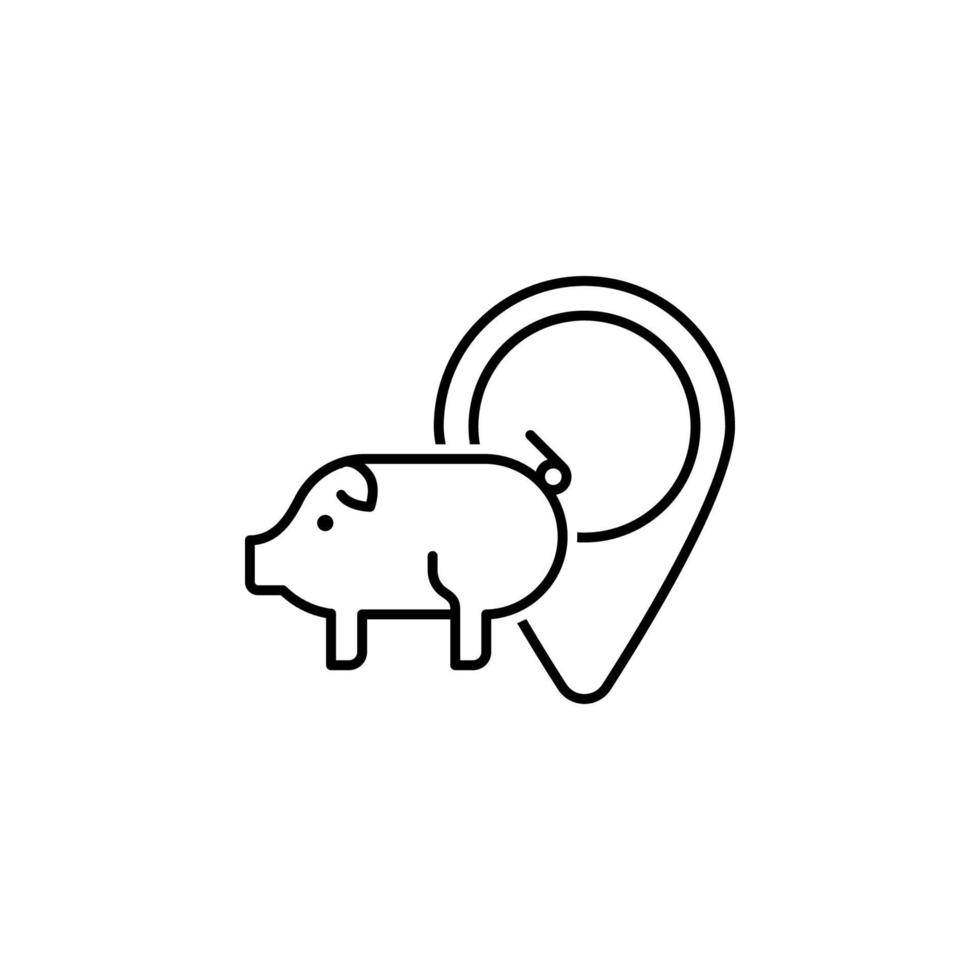 Smart farm, location pin vector icon