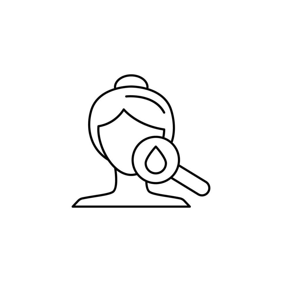 Woman skin drop moistening vector icon