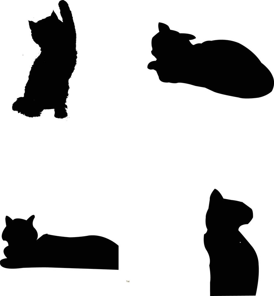 vector de siluetas de gato