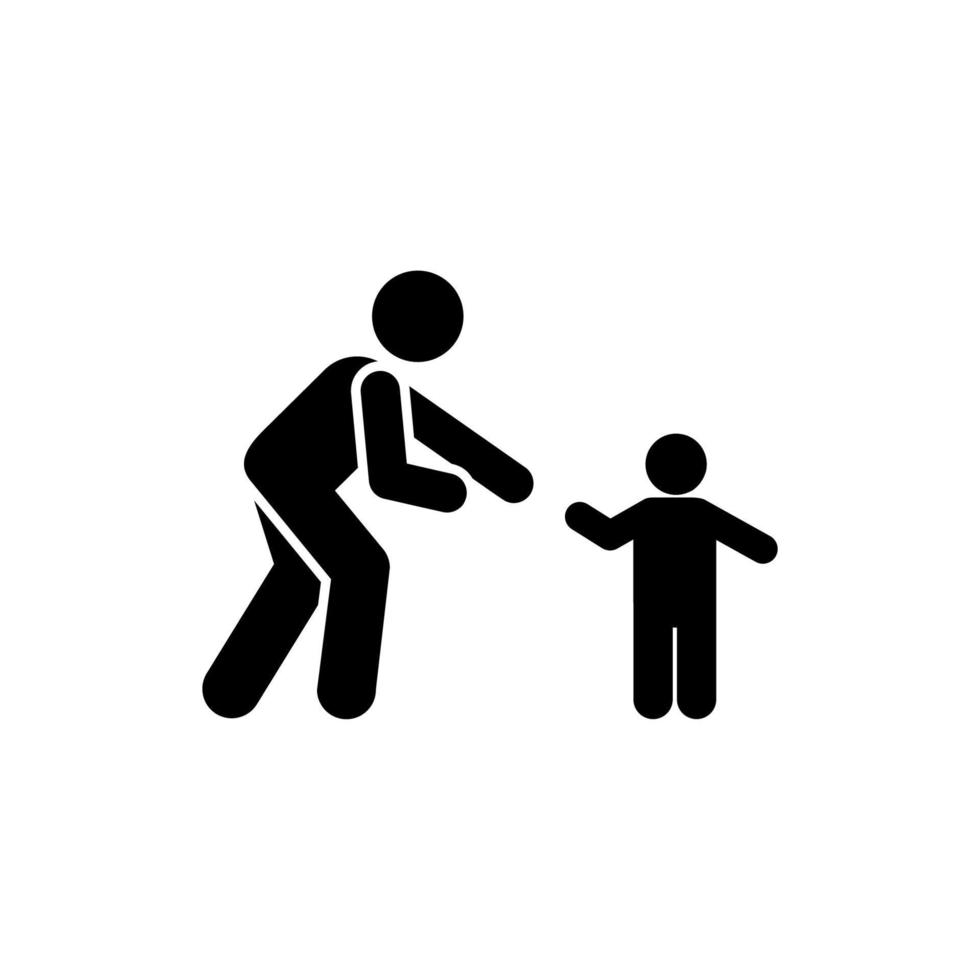 Walk, father, baby vector icon