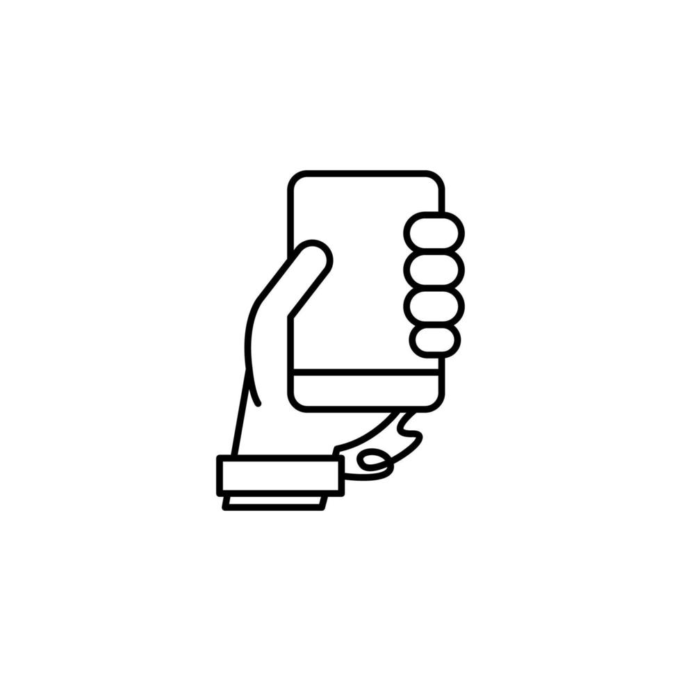 Hand, smartphone, handcuffs vector icon