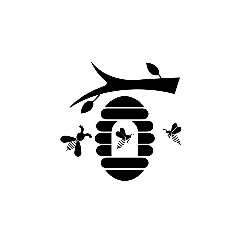 colmena, abeja vector icono
