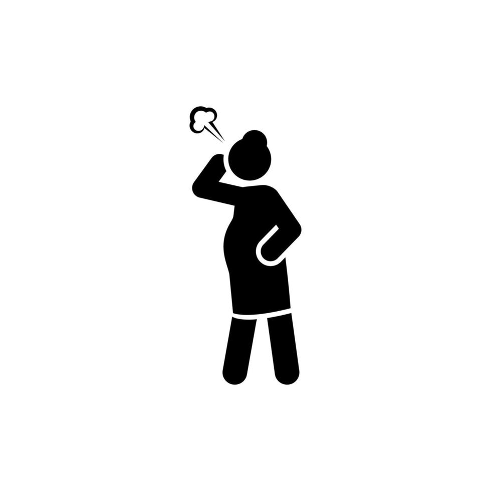 Angry, mother, pregnant, pain vector icon