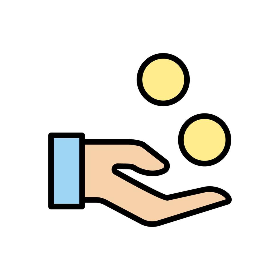 Charity hand coins Ramadan vector icon