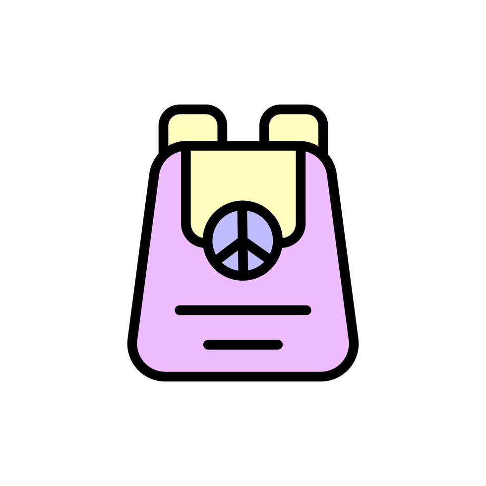 mochila, paz vector icono