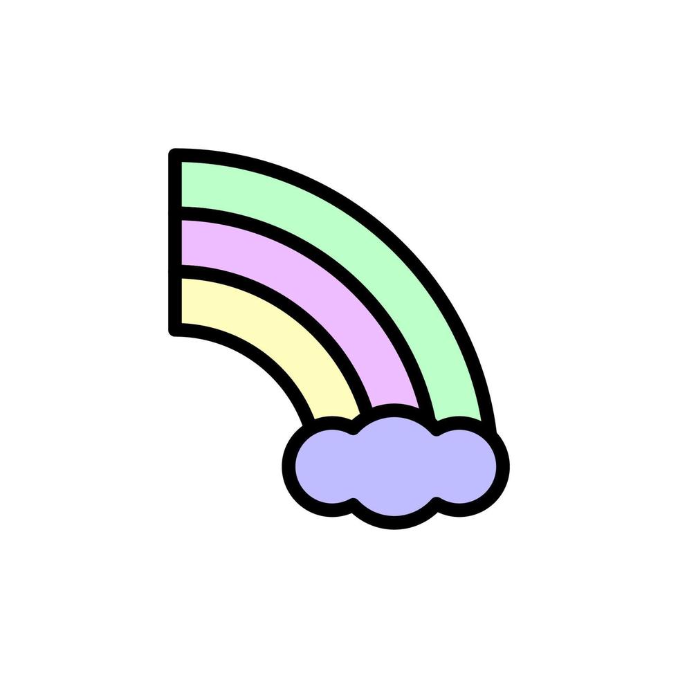 arcoíris, nube vector icono