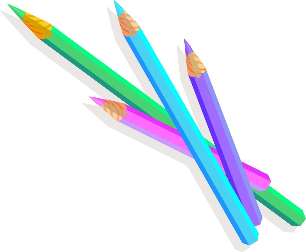 a set of colored pencils vector