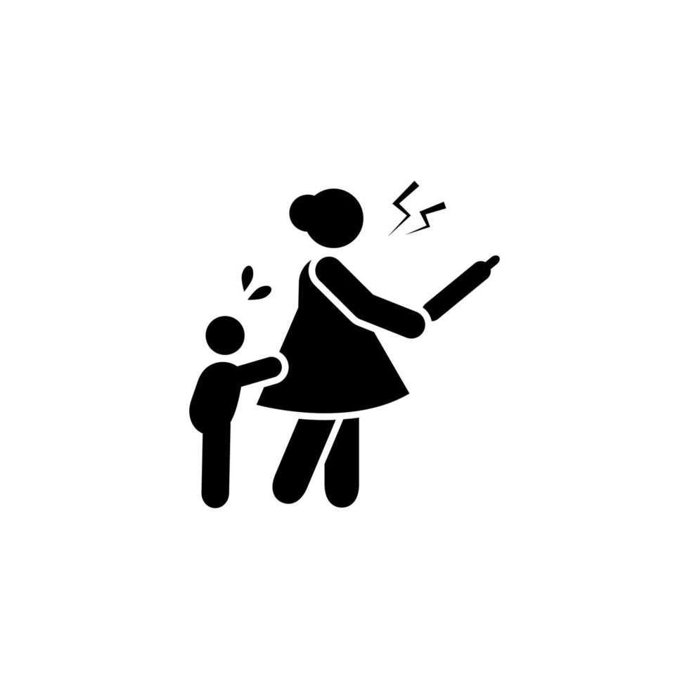 Mother, angry, baby vector icon