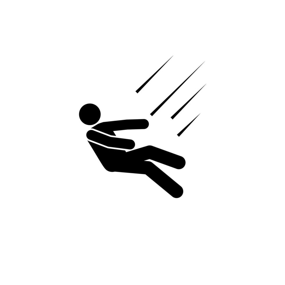 Man, behind, fall, slip vector icon