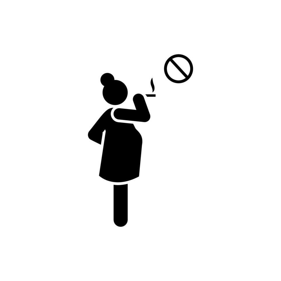 Smoking, mother, no, maternal vector icon