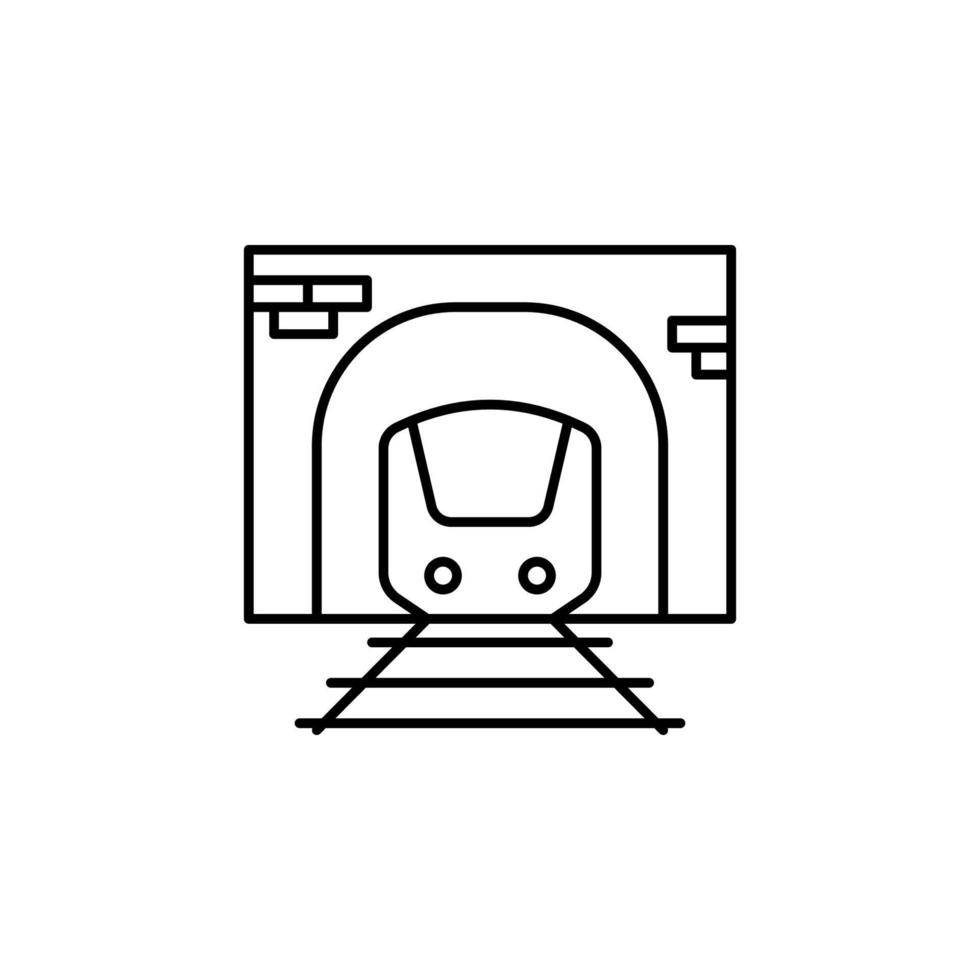 Tunnel train vector icon