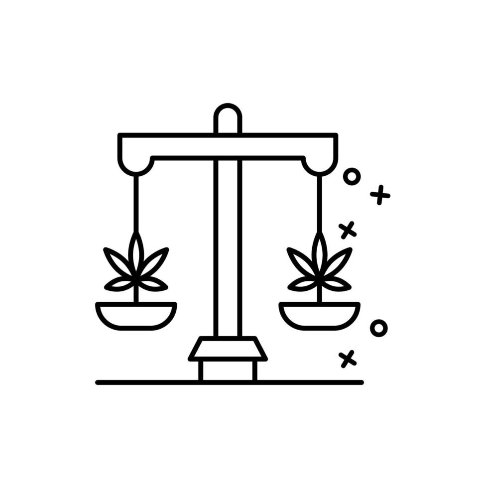 juez justicia marijuana ley vector icono