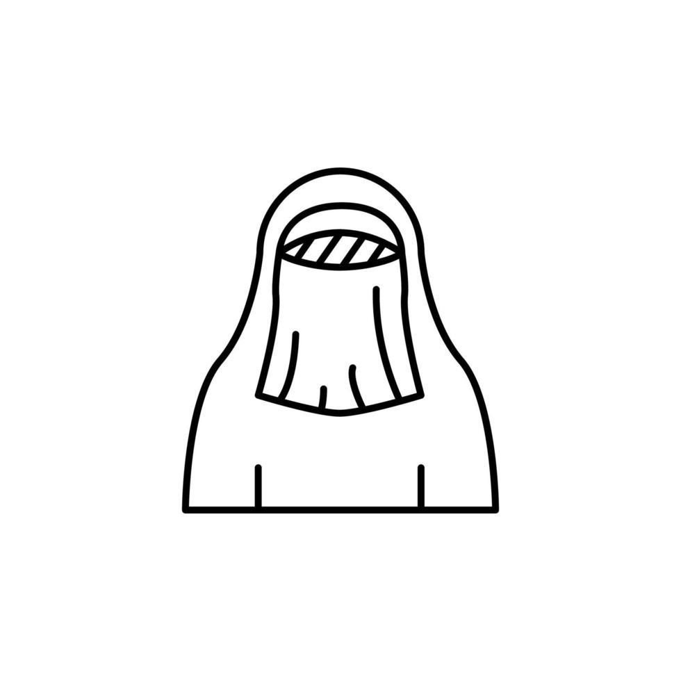 Hijab, veil, woman, Muslim vector icon