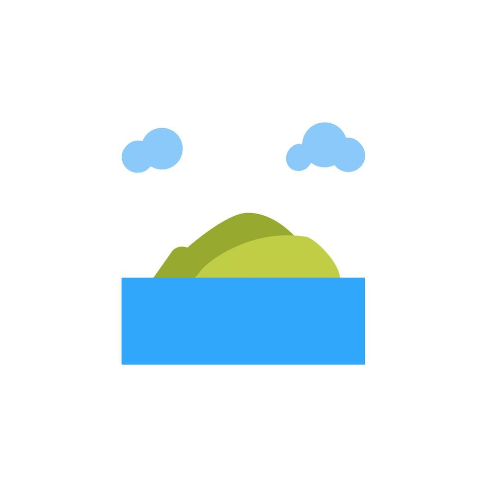 Island, clouds, ocean vector icon