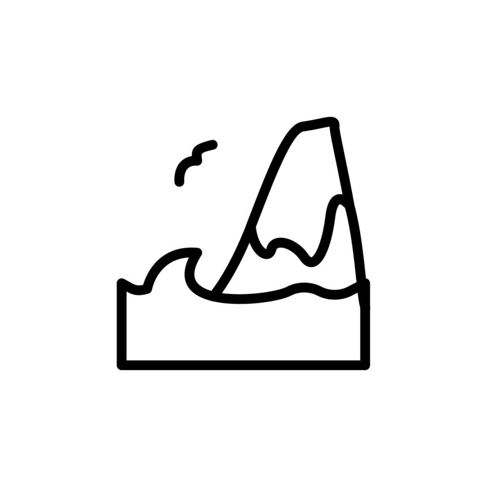 Mountain, ocean vector icon