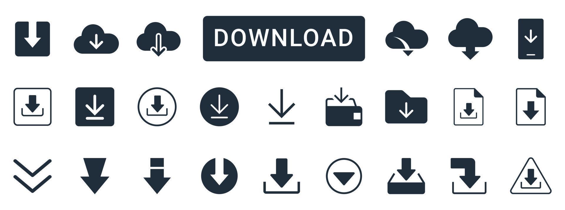 Download Icon set Vector Isolated on a White Background