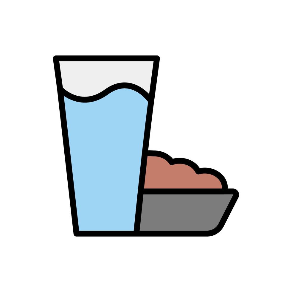 Fasting water food Ramadan vector icon