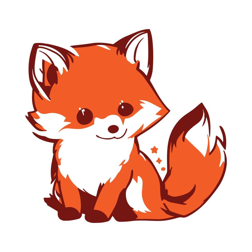 Fox Sticker Vector Illustration