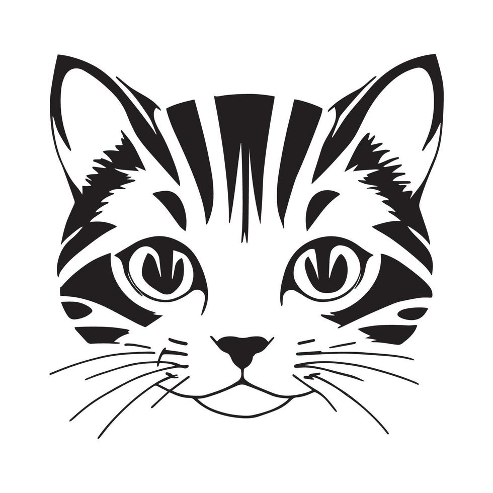 Cat Head Vector Illustration