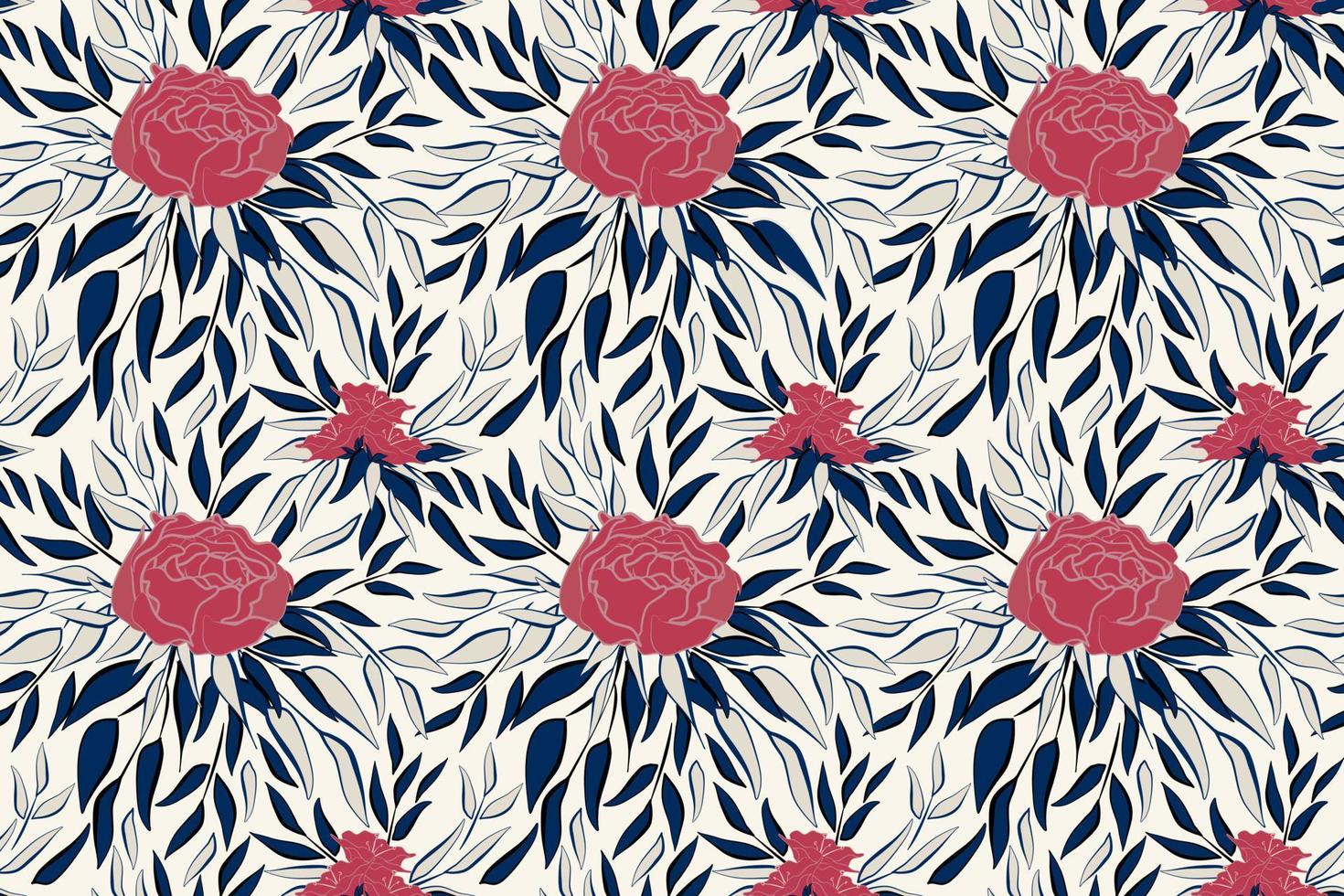 red rose seamless pattern vector