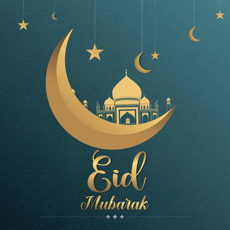 Eid Mubarak colorful luxury Islamic background with decorative ornament, eid Mubarak social media post design.Eid Mubarak Arabic Islamic Elegant White and Golden Luxury Ornamental Background .. vector