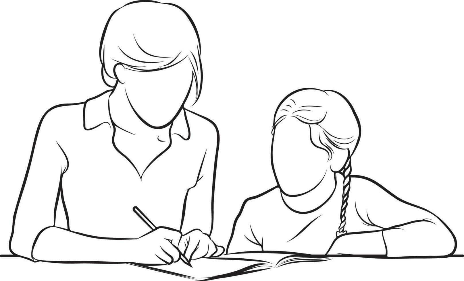 Student Reading Book and Learning. vector