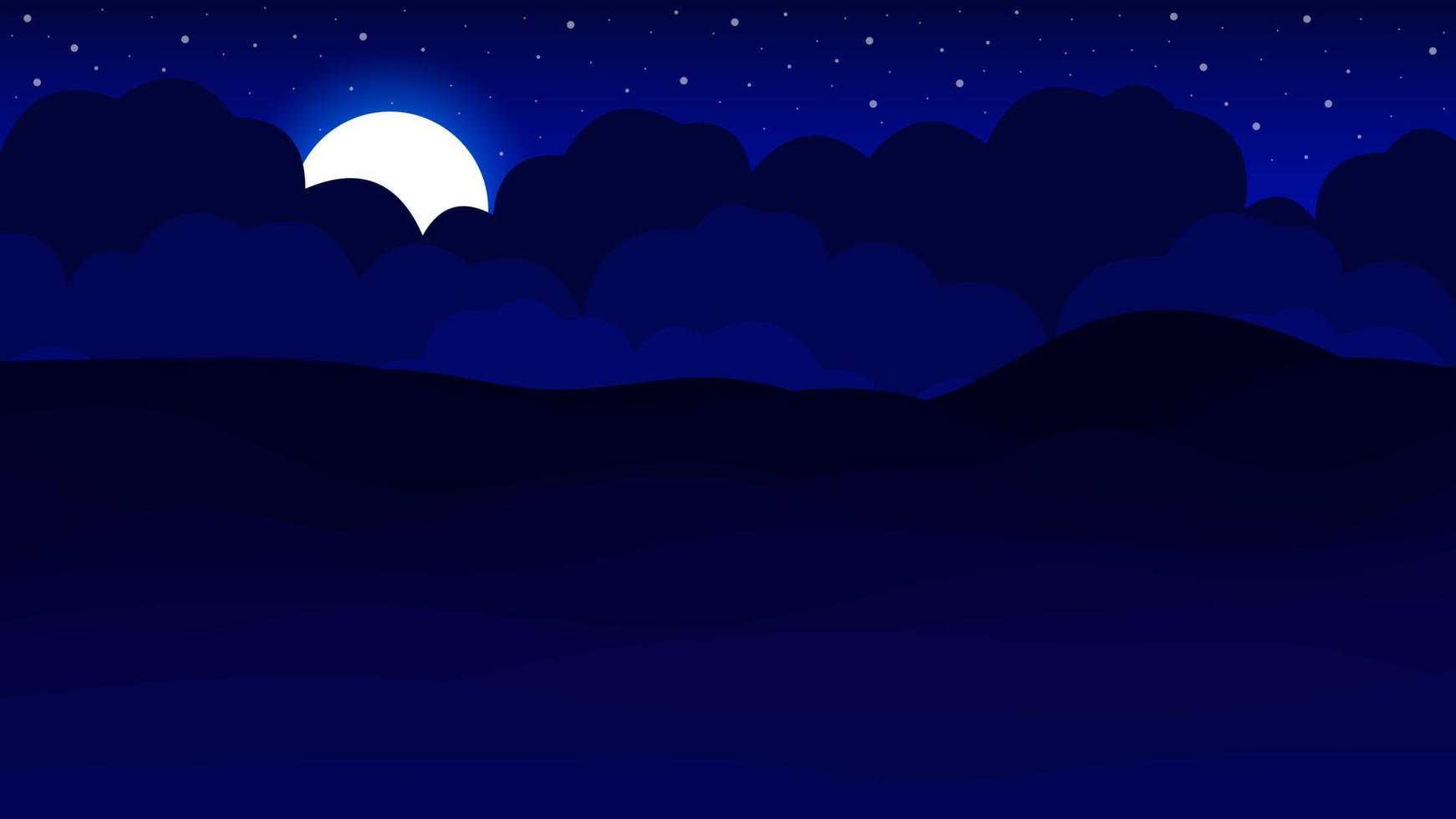 Night cloudy sky and full moon in the Desert vector