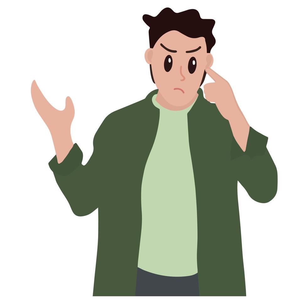 Illustration of angry man vector