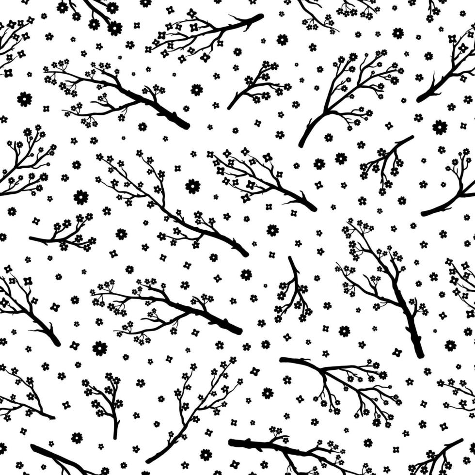 Seamless pattern with sakura branches. vector