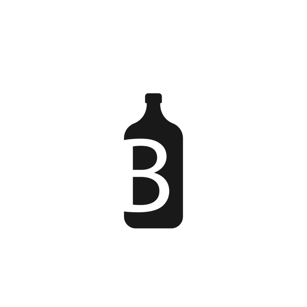 botella logo bebida aislado elemento menú vector