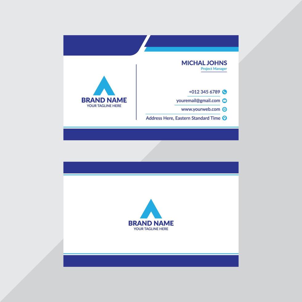 Vector Modern Creative and Clean Business Card Template Blue and Cyan