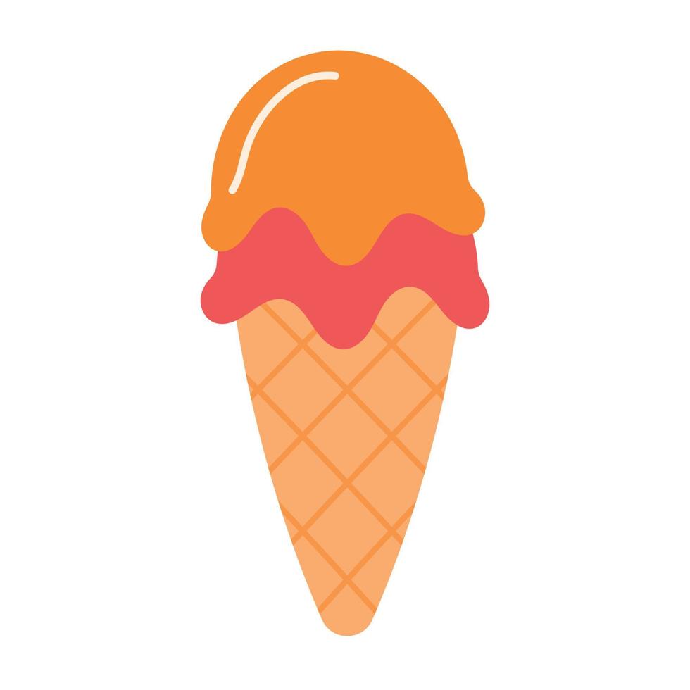 Handdrawn Cute Ice Cream Vector for Summer Doodle Isolated on White Background