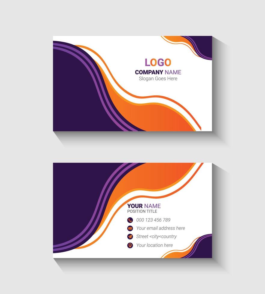 Clean and modern business card with gradient vector