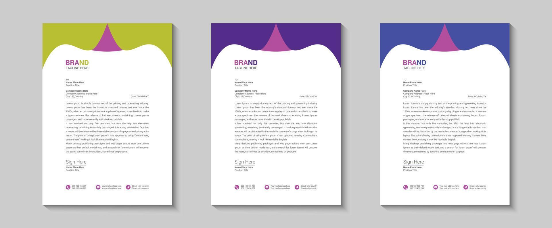 Modern and clean business letterhead design vector