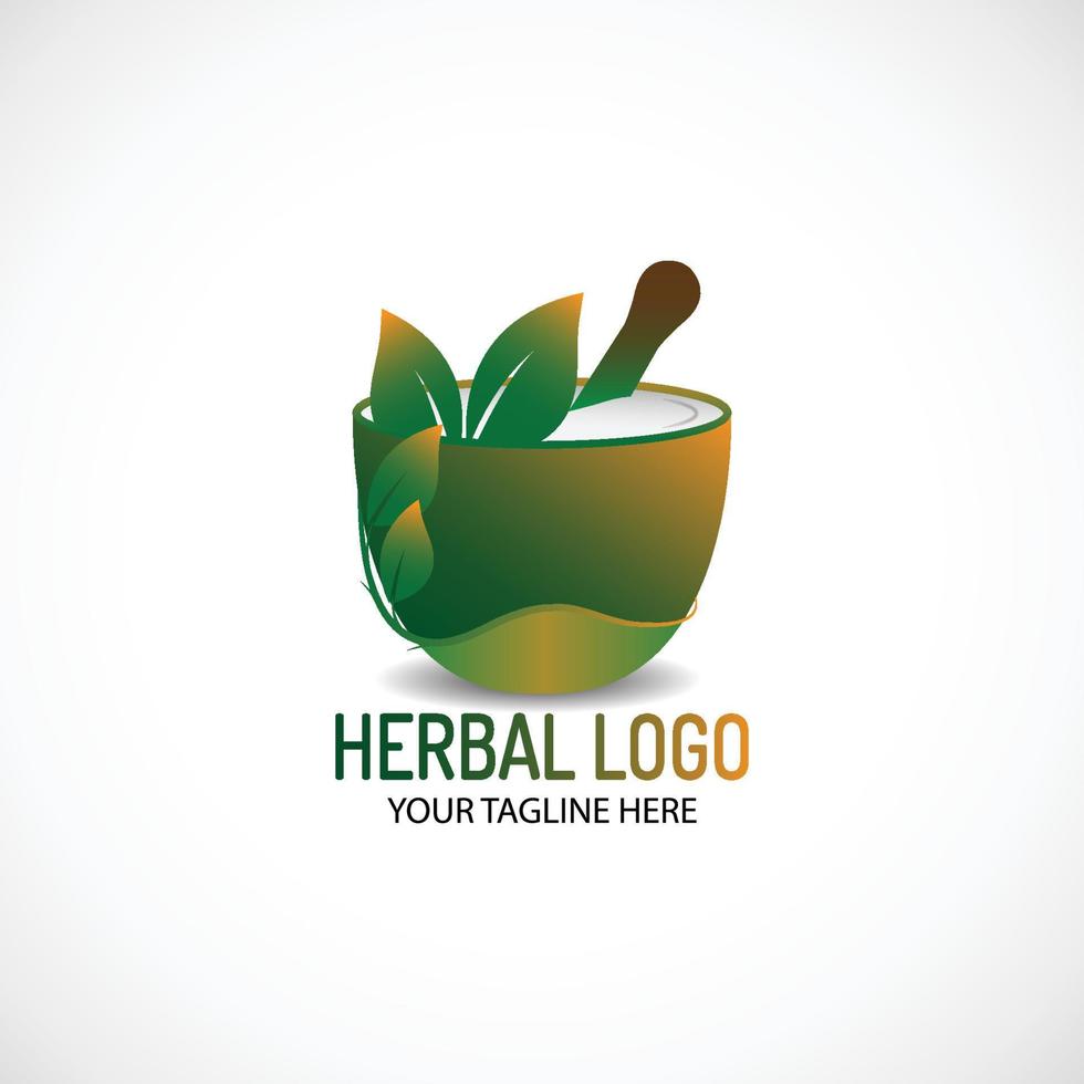 Herbal medicine logo template design, Herbal logo design vector. vector