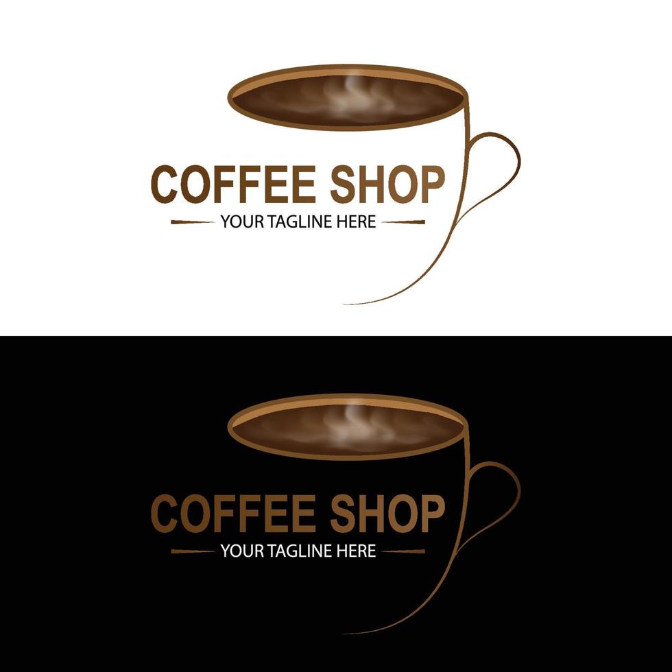 Coffee shop logo design template, Coffee cup logo design. vector
