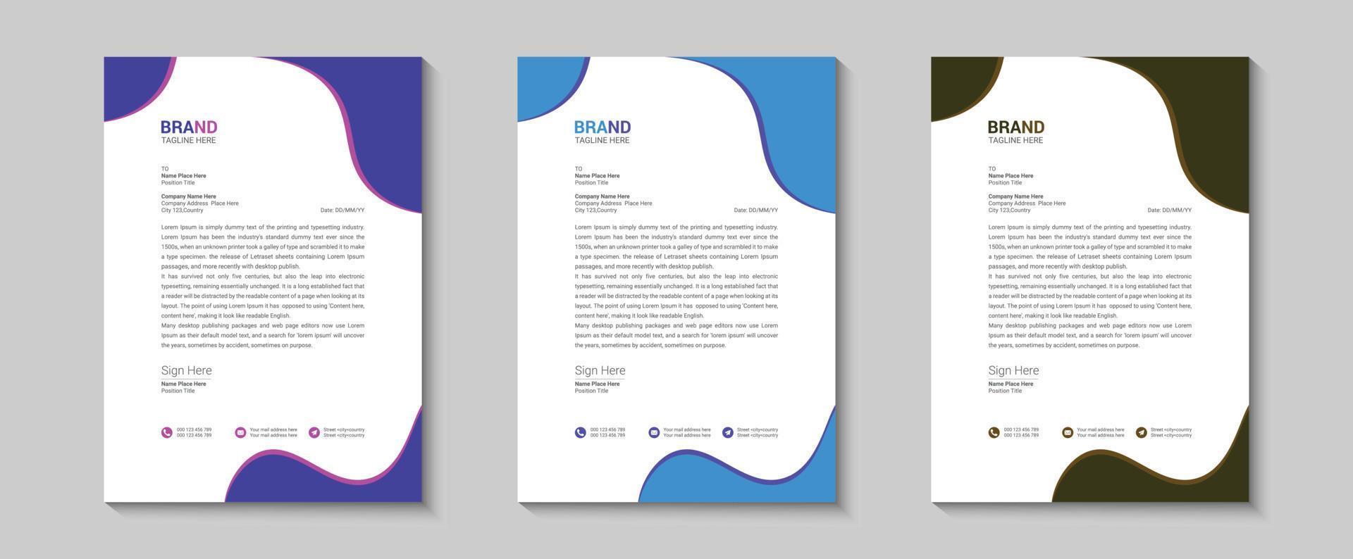Vector creative and clean business letterhead design template